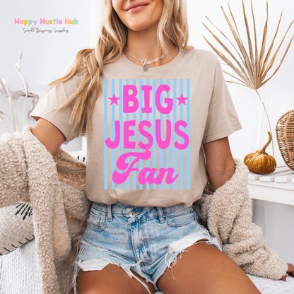Big Jesus Fan Striped DTF Transfer