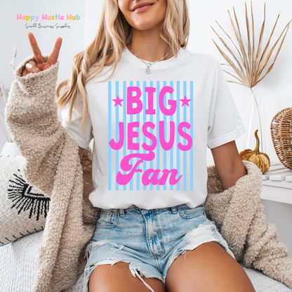 Big Jesus Fan Striped DTF Transfer