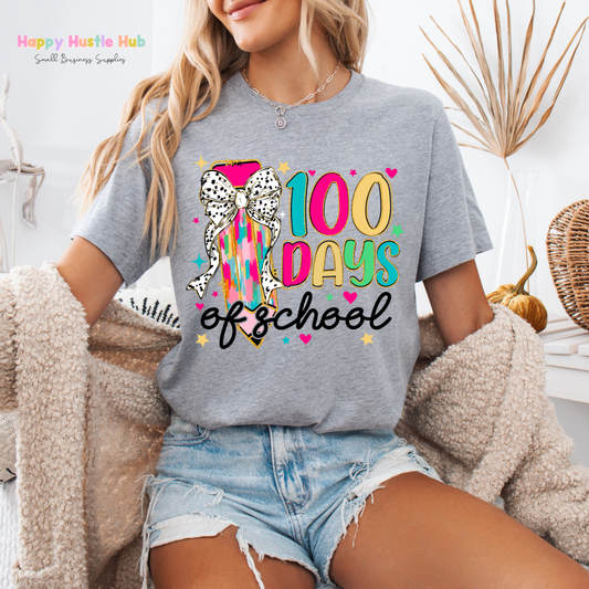 100 Days of School - Pencil DTF Transfer