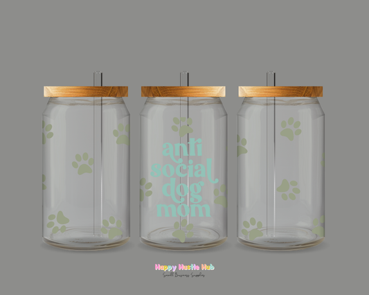 Anti-Social Dog Mom UV DTF Cup Wrap