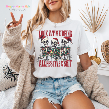 Skelton Christmas Spirit DTF Transfer