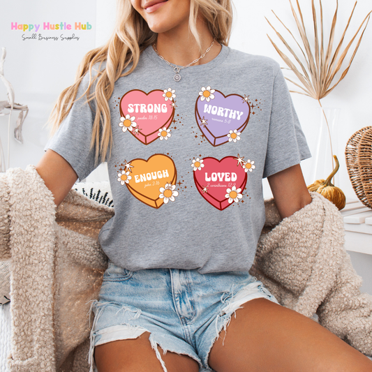 Bible Verse Hearts DTF Transfer