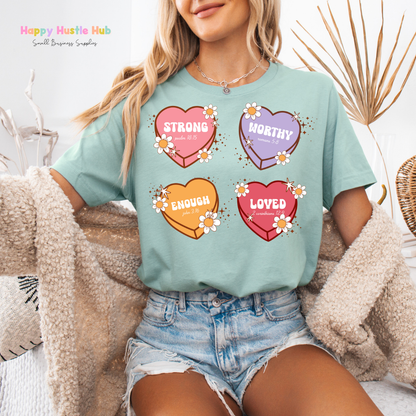 Bible Verse Hearts DTF Transfer