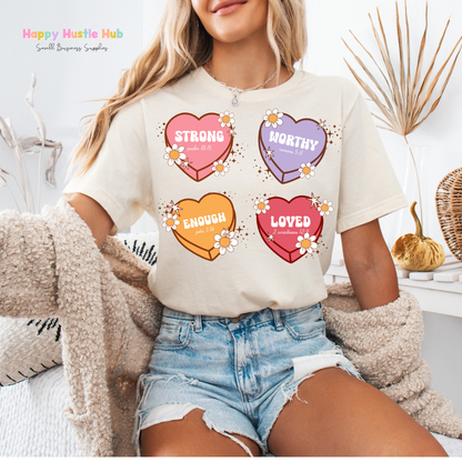 Bible Verse Hearts DTF Transfer