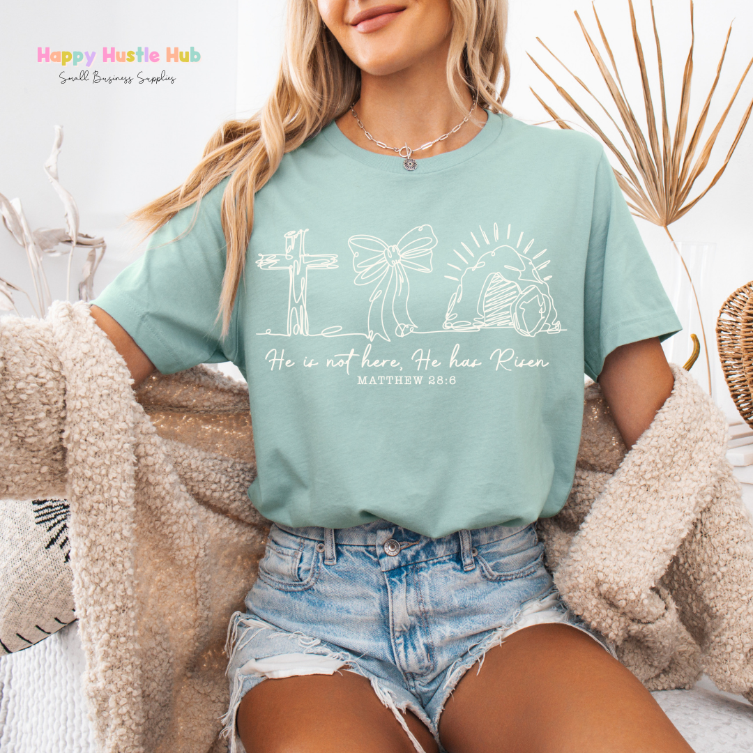 He Is Not Here He Has Risen DTF Transfer