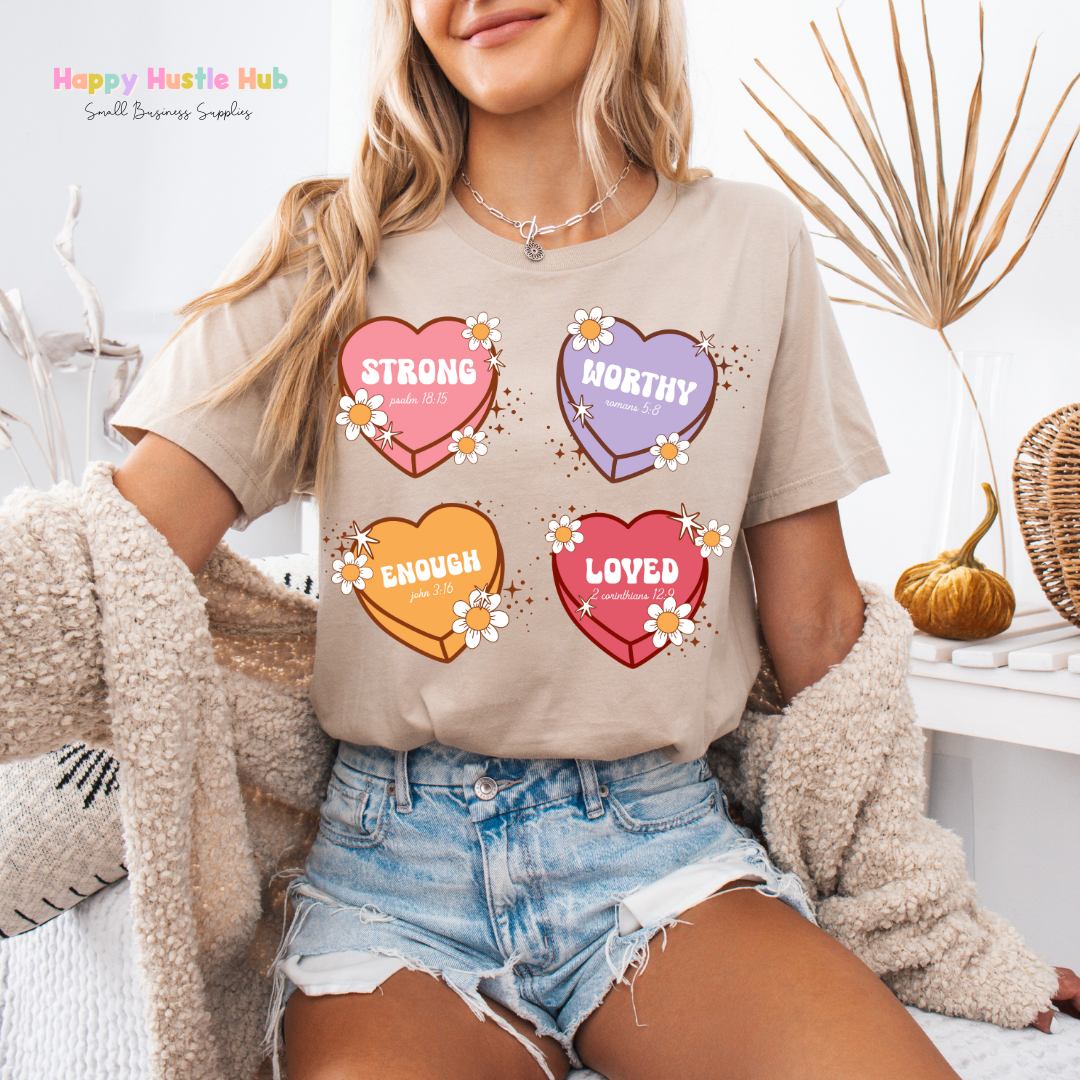 Bible Verse Hearts DTF Transfer