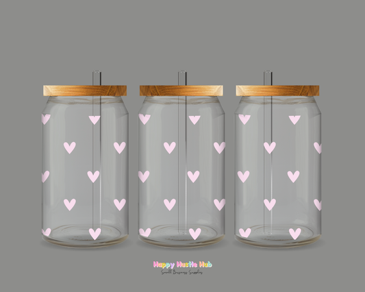 Simple Hearts UV DTF Cup Wrap