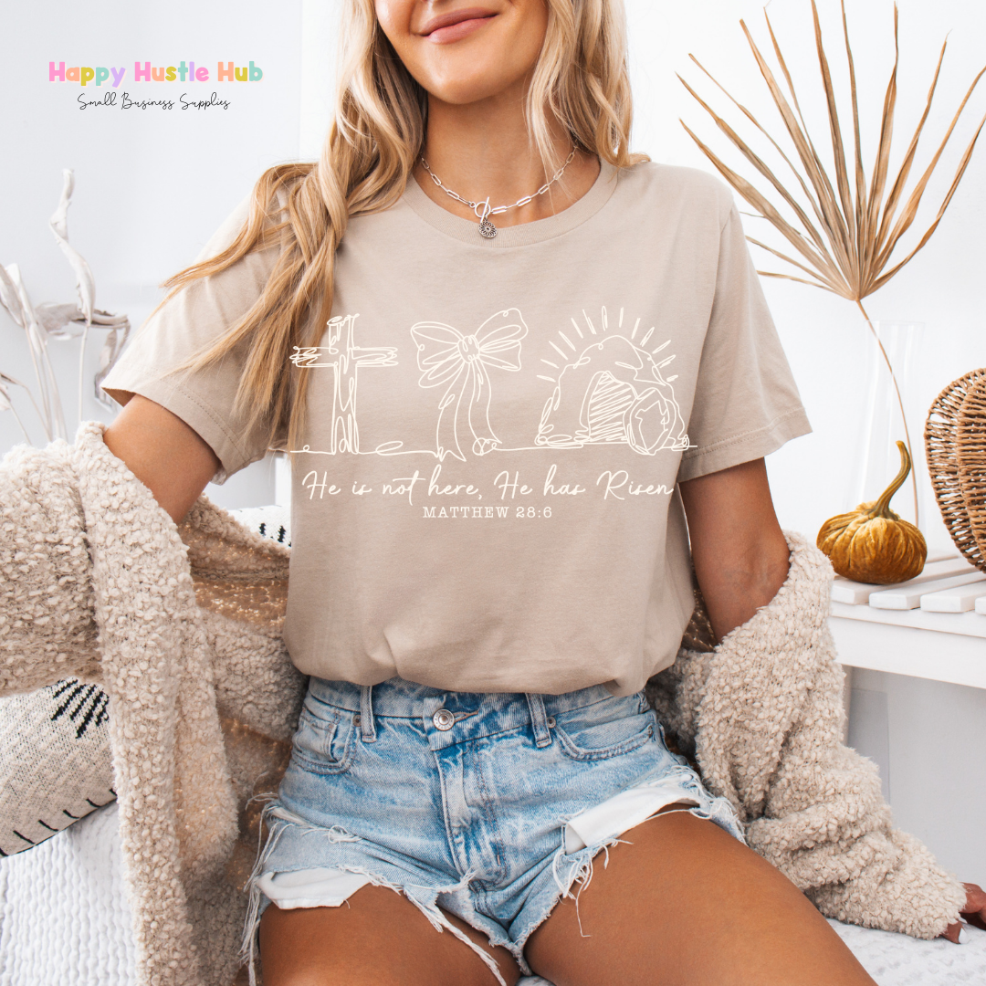 He Is Not Here He Has Risen DTF Transfer