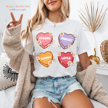 Bible Verse Hearts DTF Transfer