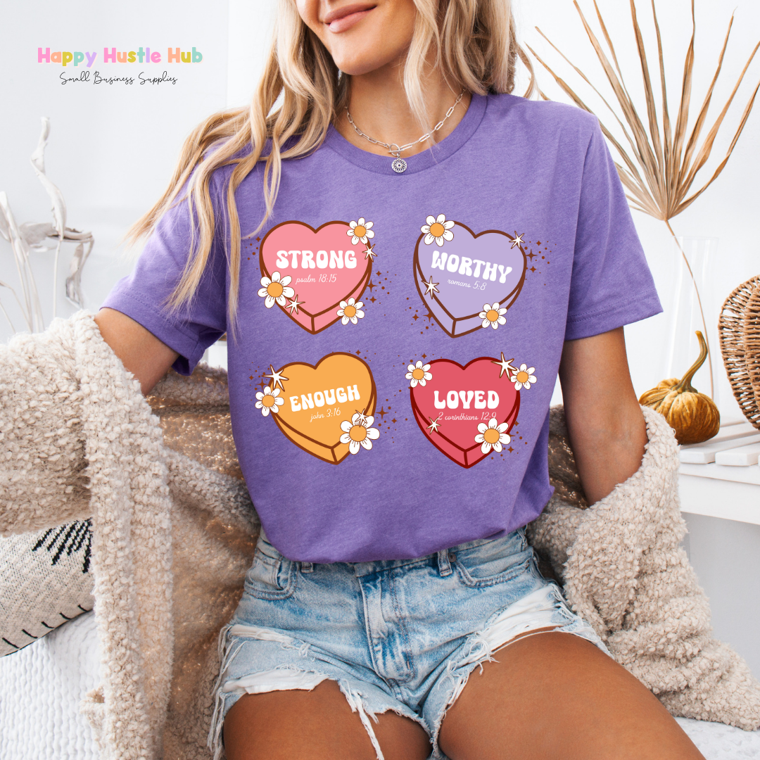 Bible Verse Hearts DTF Transfer