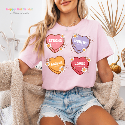 Bible Verse Hearts DTF Transfer