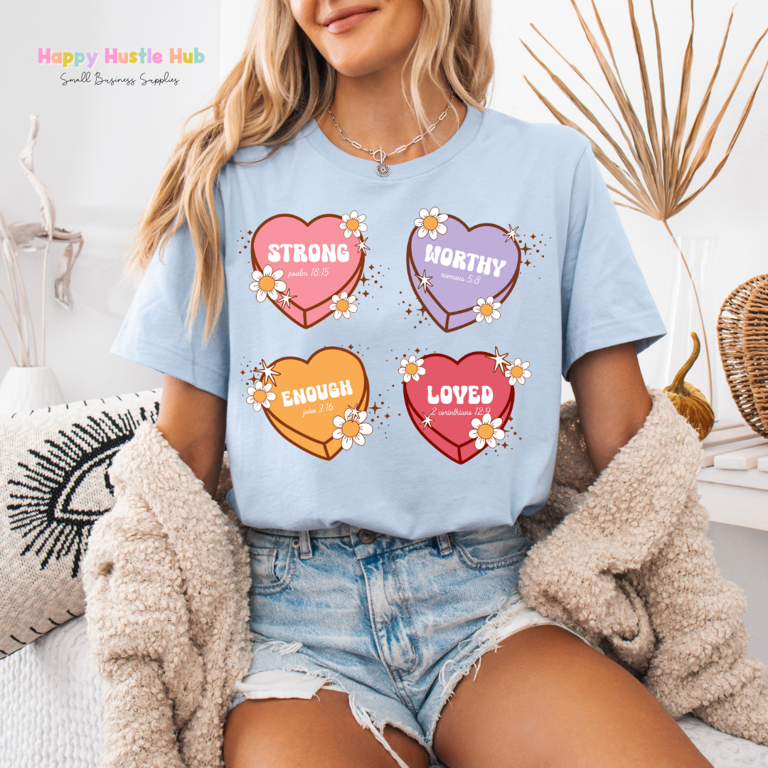 Bible Verse Hearts DTF Transfer