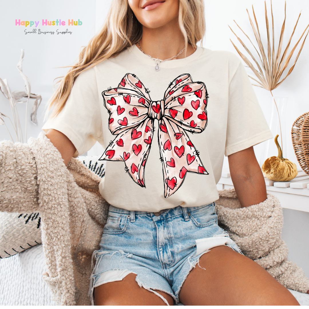 Heart Bows DTF Transfer