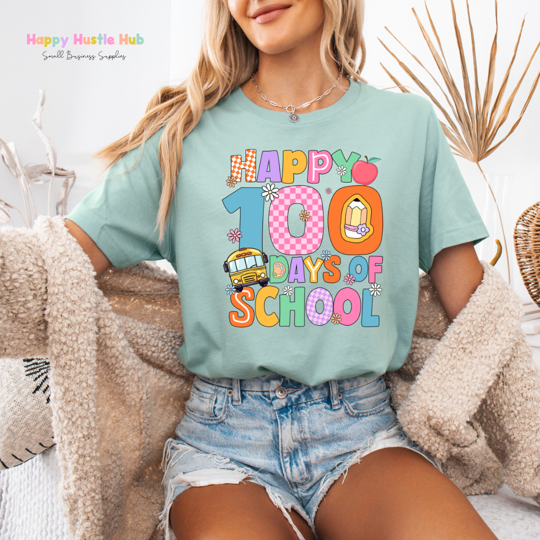 Checkered 100 Days Of School DTF Transfer