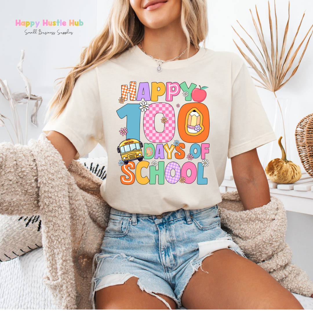 Checkered 100 Days Of School DTF Transfer