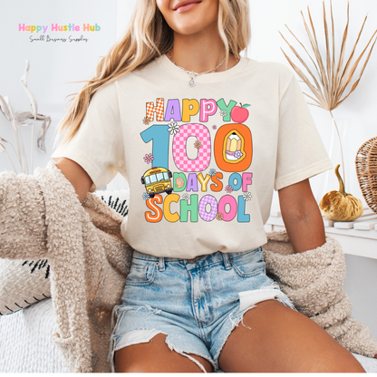 Checkered 100 Days Of School DTF Transfer