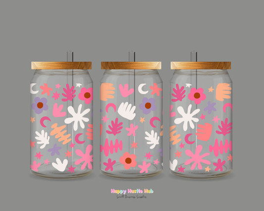 Whimsical Floral Shapes UV DTF Cup Wrap