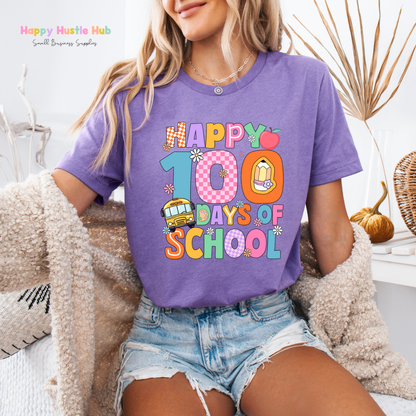 Checkered 100 Days Of School DTF Transfer