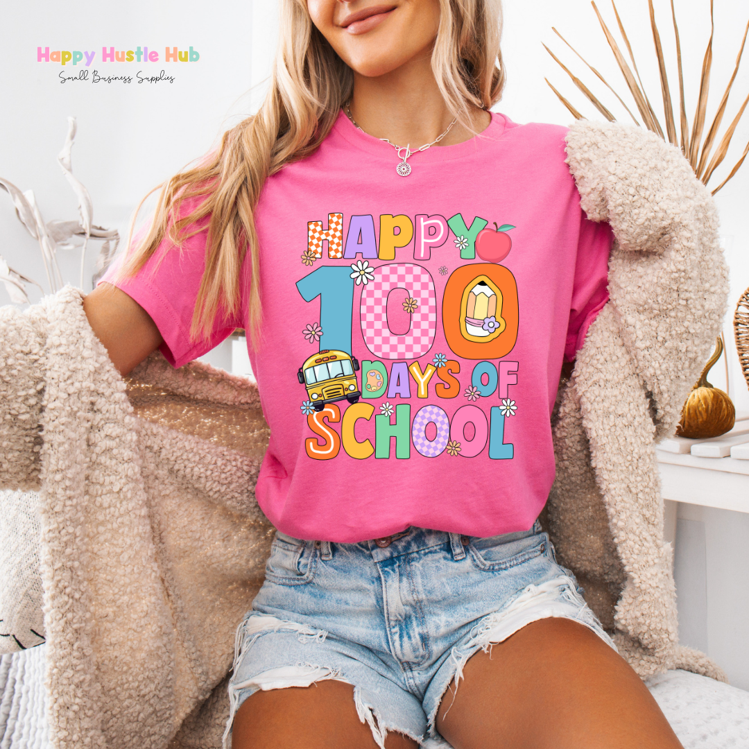 Checkered 100 Days Of School DTF Transfer