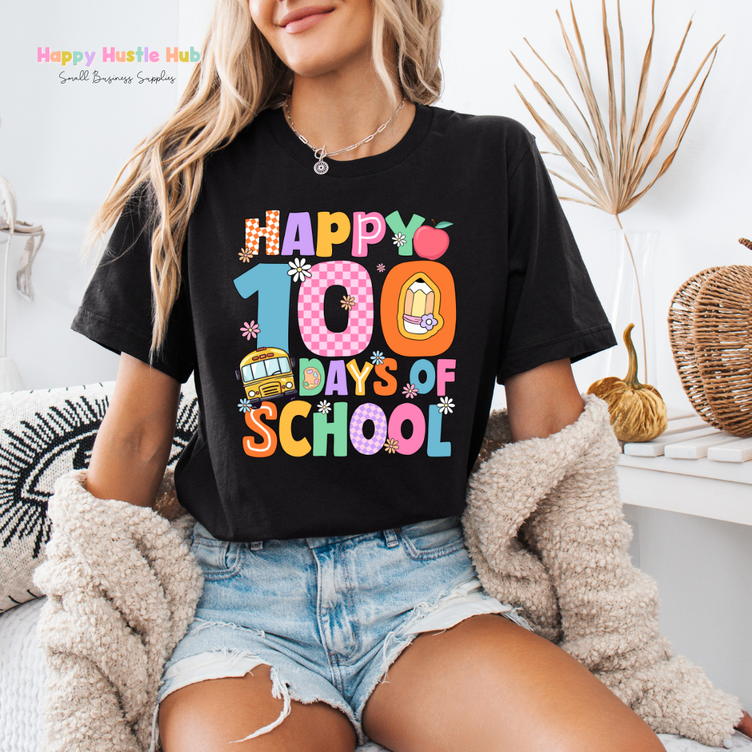 Checkered 100 Days Of School DTF Transfer