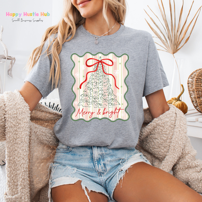 Merry & Bright Pretty Bow DTF Transfer