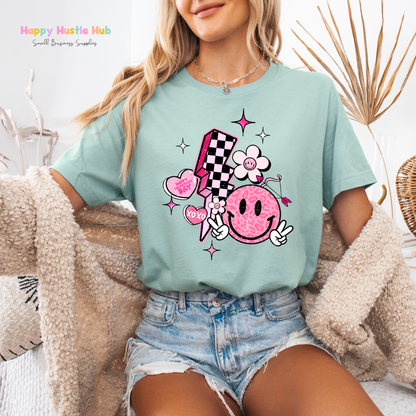 Lightning Bolt Smiley DTF Transfer