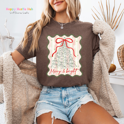 Merry & Bright Pretty Bow DTF Transfer