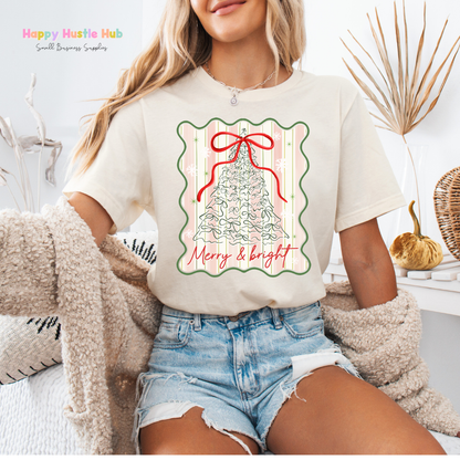 Merry & Bright Pretty Bow DTF Transfer