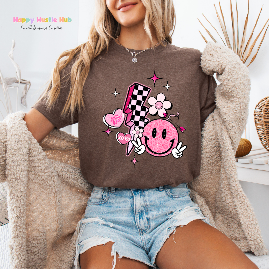 Lightning Bolt Smiley DTF Transfer