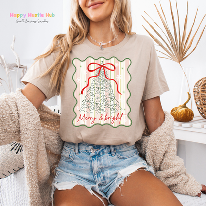 Merry & Bright Pretty Bow DTF Transfer