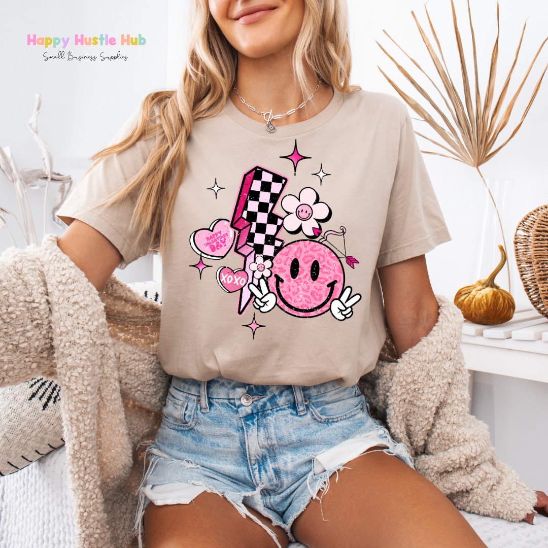 Lightning Bolt Smiley DTF Transfer