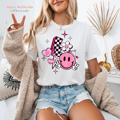 Lightning Bolt Smiley DTF Transfer