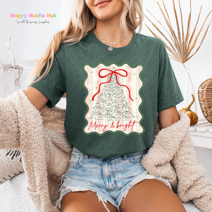 Merry & Bright Pretty Bow DTF Transfer