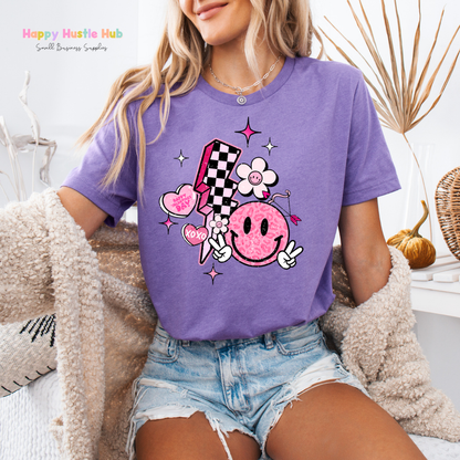 Lightning Bolt Smiley DTF Transfer