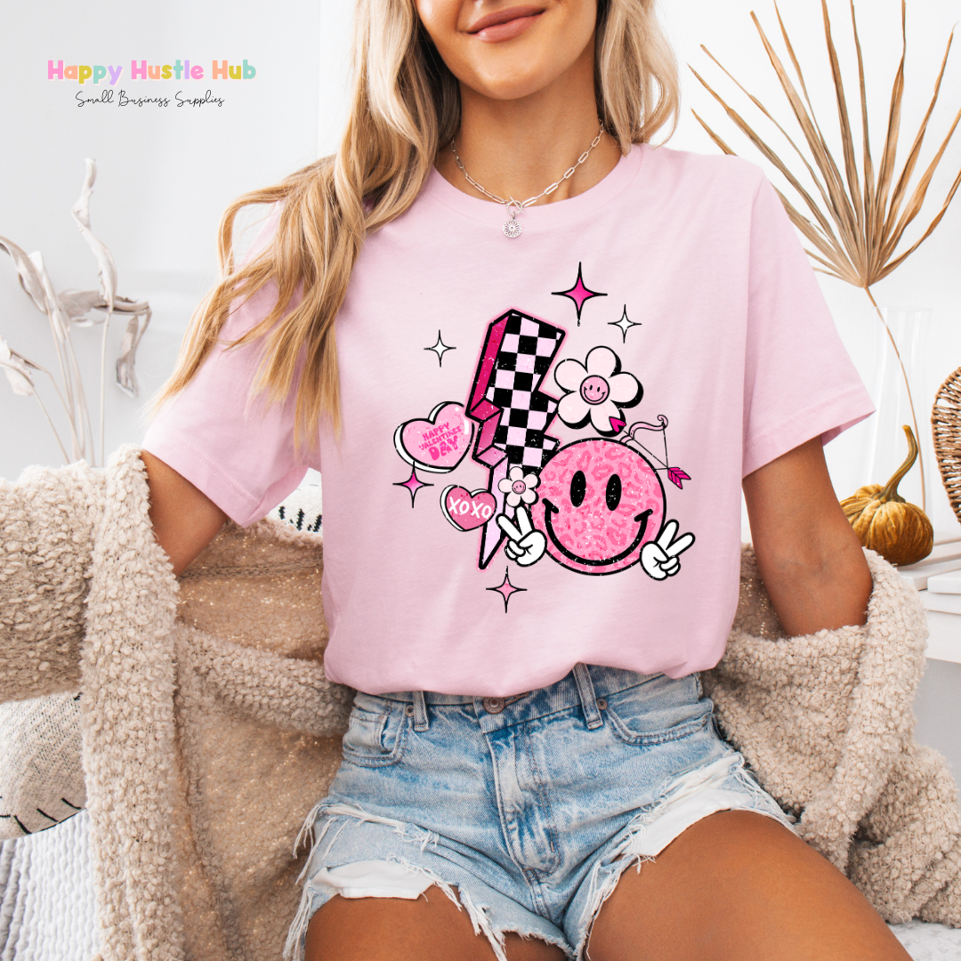 Lightning Bolt Smiley DTF Transfer