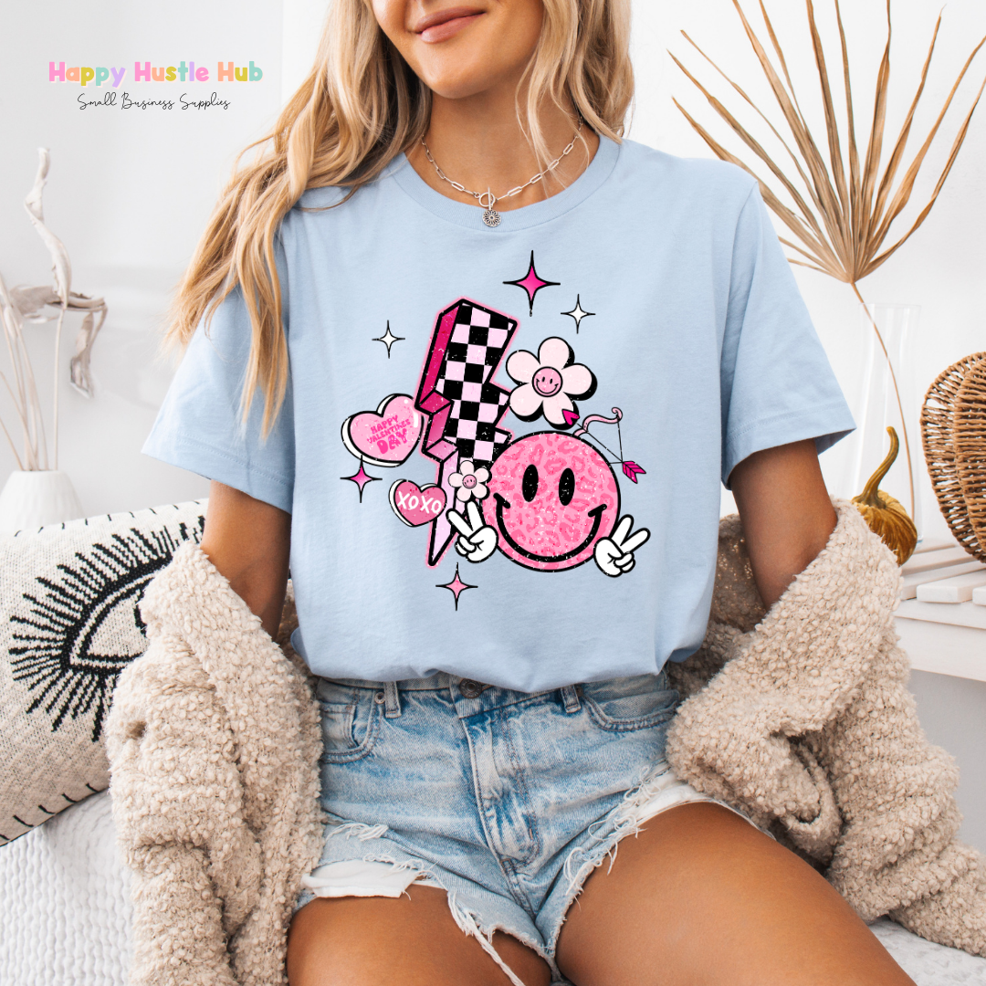 Lightning Bolt Smiley DTF Transfer