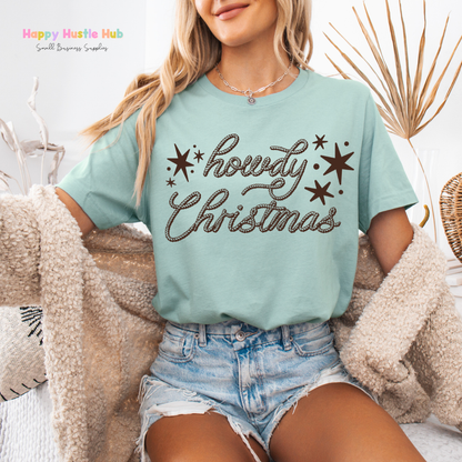 Howdy Christmas Western Rope DTF Transfer