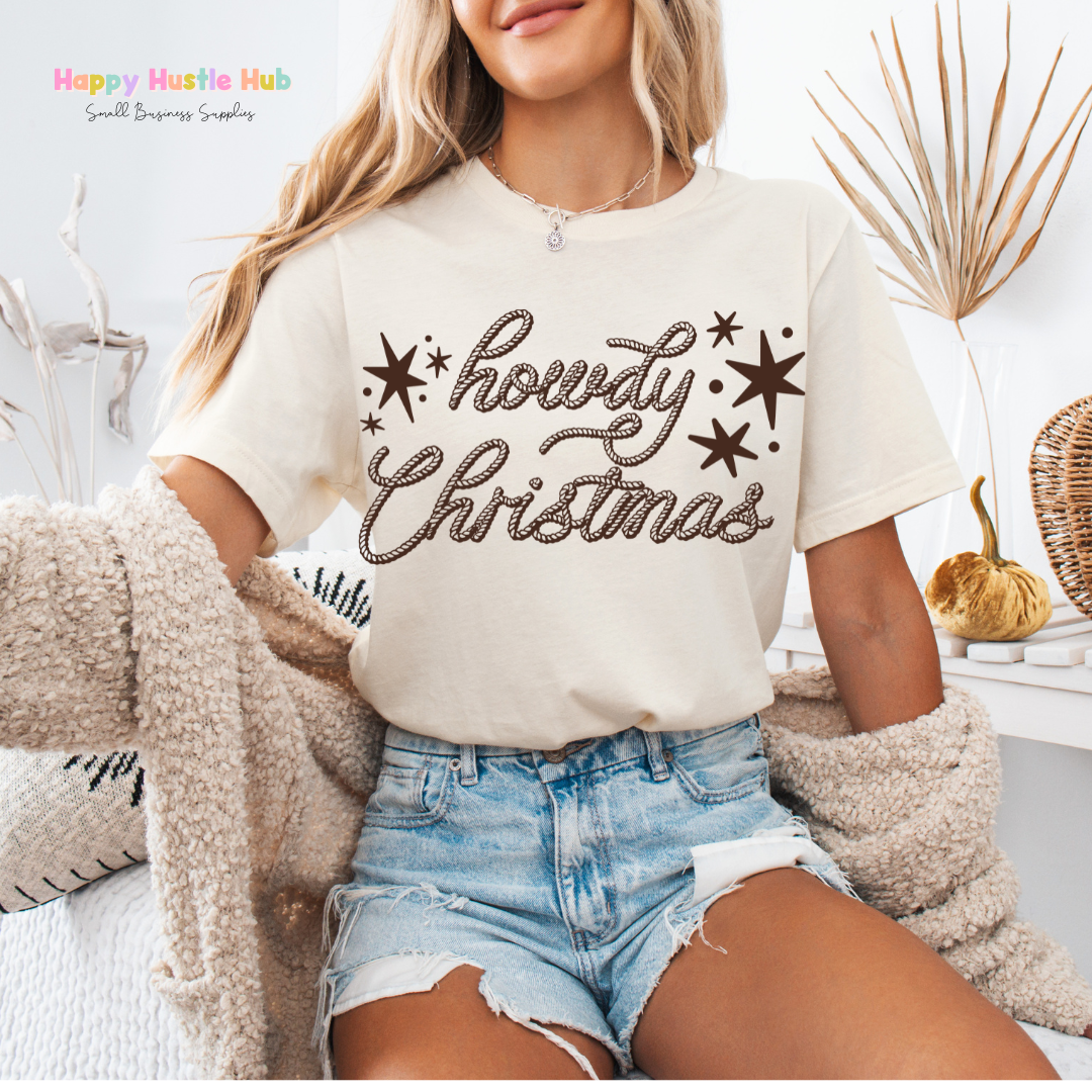 Howdy Christmas Western Rope DTF Transfer