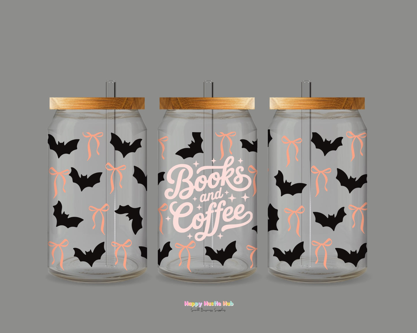 Books & Coffee UV DTF Wrap