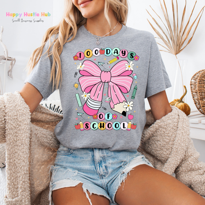 100 Days of School Bow DTF Transfer