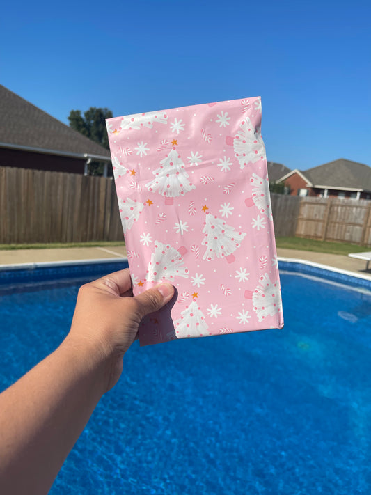 6x9 Pink Christmas Poly Mailer