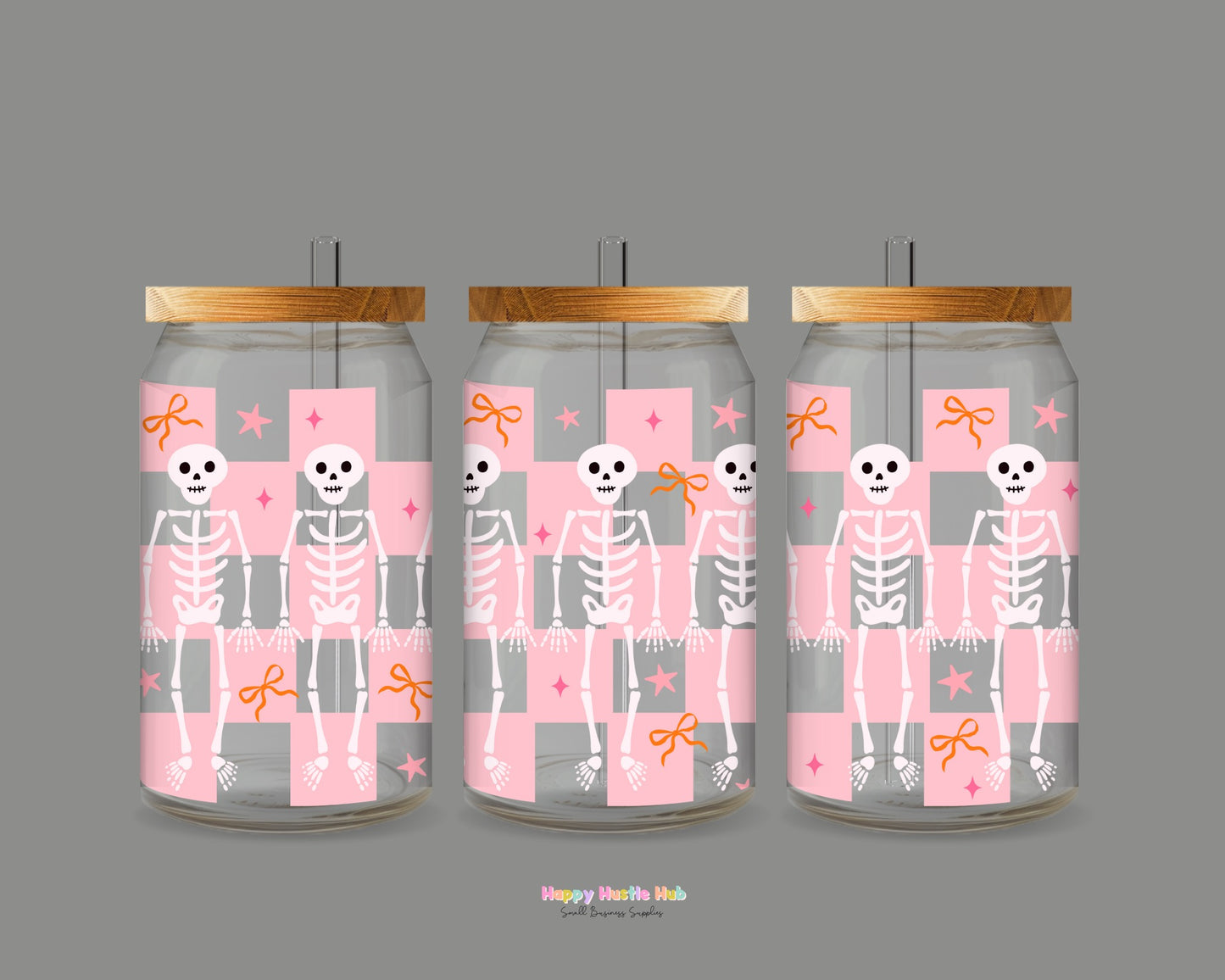 Skelly Checkered UV DTF Wrap