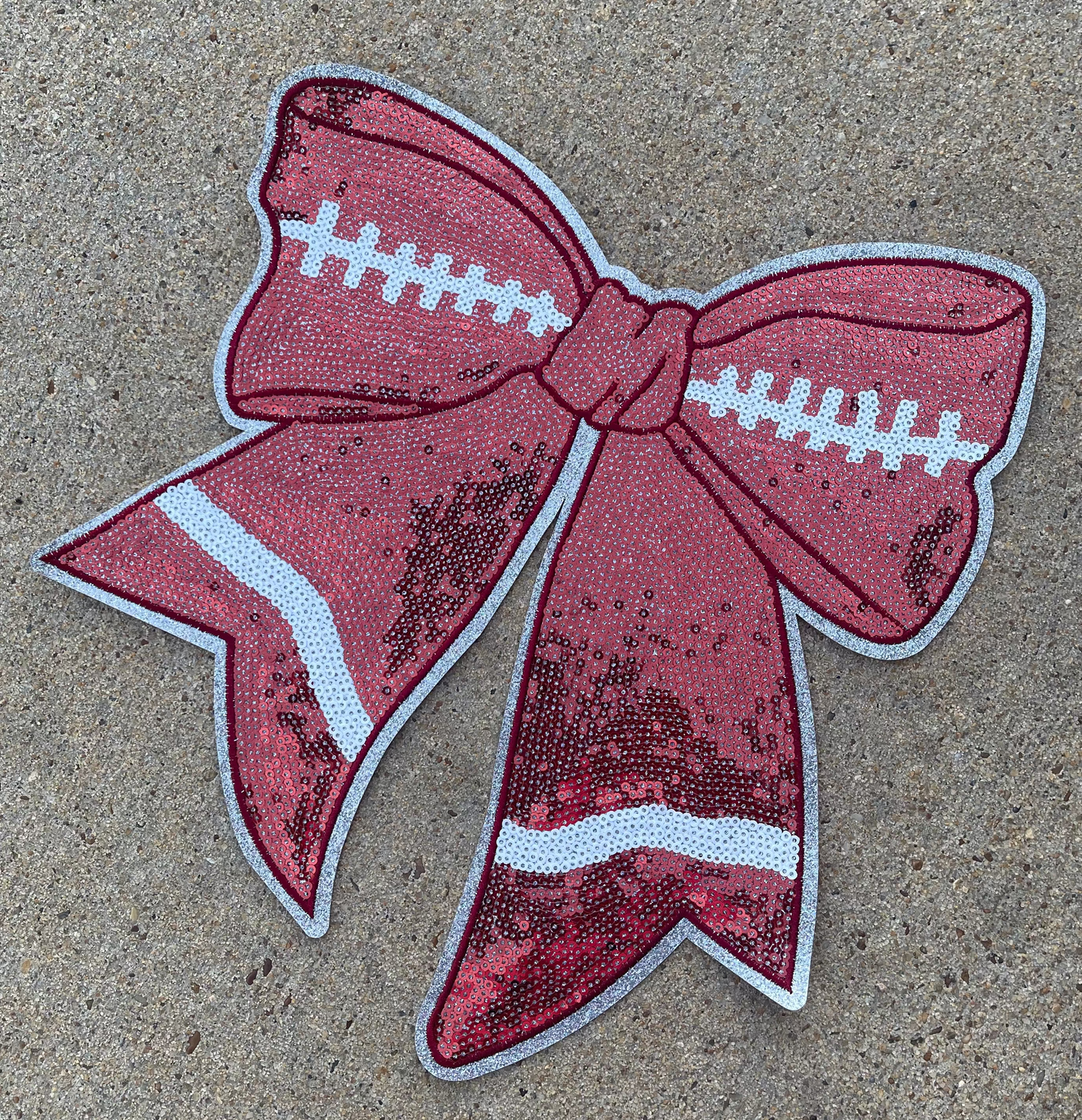 Football Bow Chenille Patch