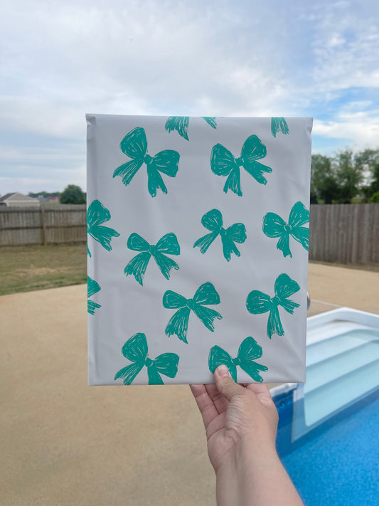 Turquoise Bows 10x13 Poly Mailer