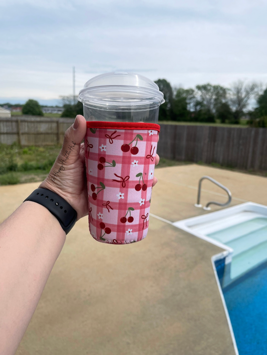 Checkered Cherries Koozie